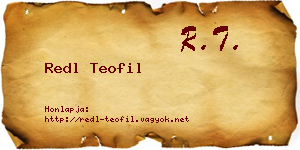 Redl Teofil névjegykártya